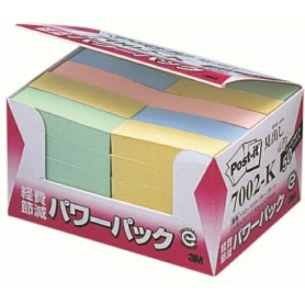 Post-it Notes, Header, Pastel Colors, 50×15mm, 100 sheets × 50 pads, 7002-K