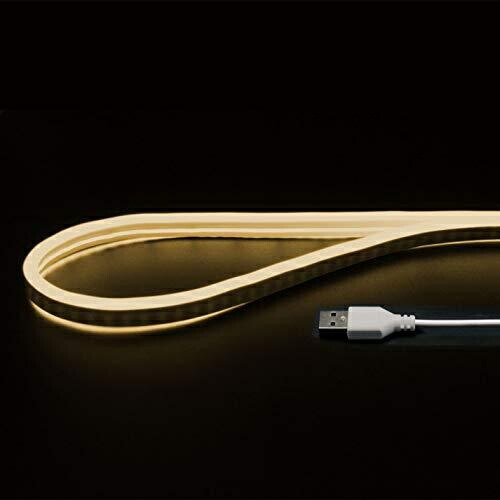 Japan Trust Technology USB Neon Tube Light ~ Bend it freely like wire and it holds its shape! ~ (2m, Warm White)