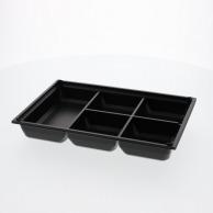 Acta Lunch Box Container Single-Tier Bottom 90×60 J-5 Black 25-Pack 004430094