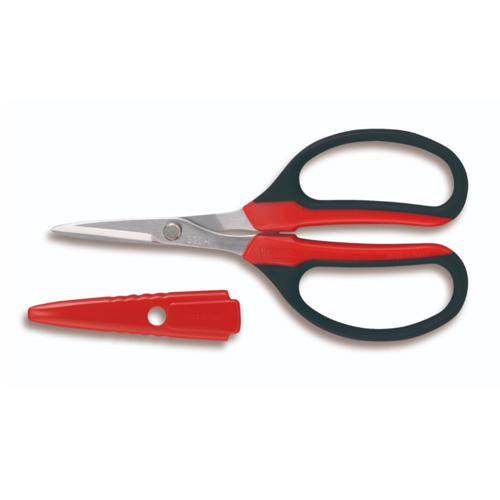 160mm Scissors - All-Purpose (with Cap, Black) Black/Red