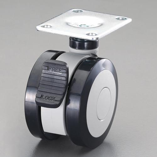75mm Casters (Twin Wheels with Brakes)  55×42mm