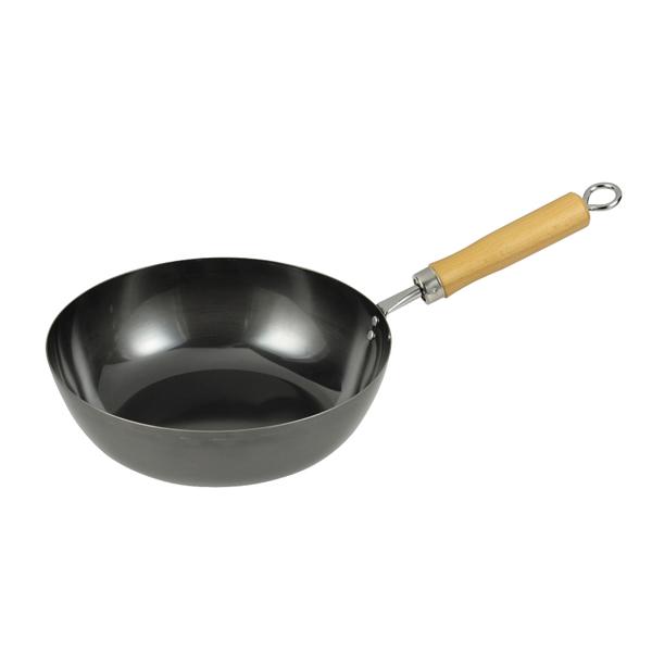 Pearl Metal Tsubame Sanjo-made Iron Stir-fry Pan 24cm IH Compatible Deep Fry Pan The Iron Black HB-2404