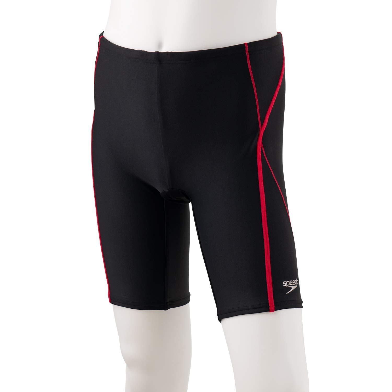 Speedo School Swimsuit Triton Jammer Swim Trunks for Boys SFB62015 Black/Red 160