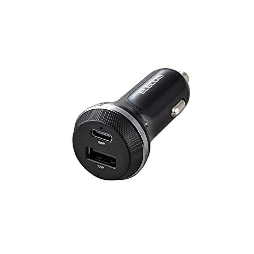 ELECOM Car Charger Cigarette Lighter Socket 32W Total (USB PD Compatible) Type-C ×1 / Type-A ×1 Black MPA-CCPD08BK