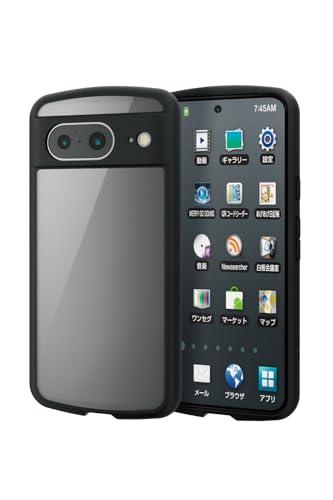 ELECOM Google Pixel 8 Case Shockproof Impact Absorption TOUGH SLIM LITE Hybrid Material Full-Perimeter Air Cushion Clear Back Wireless Charging Compatible Strap Hole Included Black PM-P233TSLFCBK