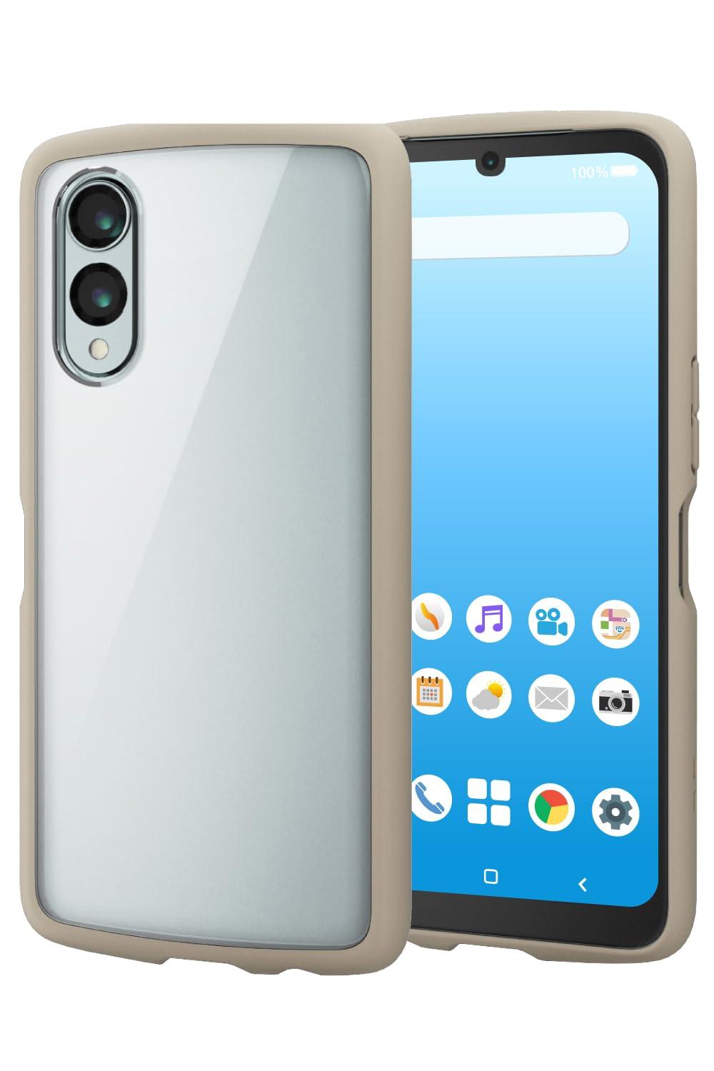 ELECOM arrows We2 (F-52E/FCG02) Case Cover Transparent Shockproof Impact Absorption Hybrid TPU Strap Hole Included Shoulder Strap Sheet Included Lightweight Slim Scratch Resistant Scratch Hardness 5H Camera Protection Air Cushion Cafe au Lait PM-F241TSLFCBE