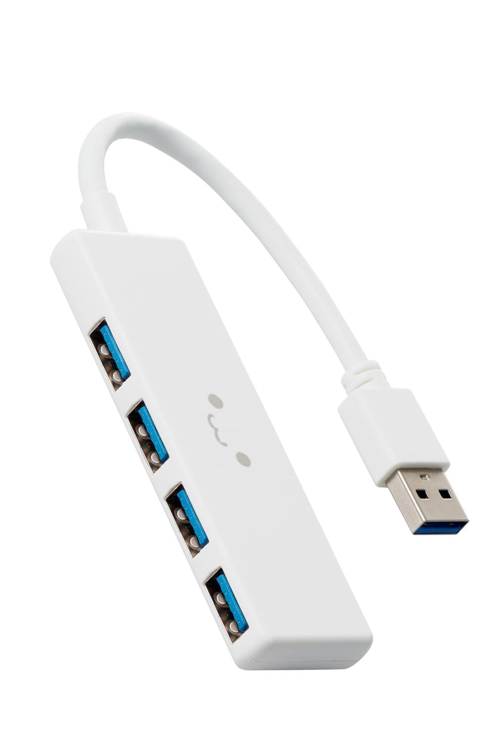 ELECOM USB Hub USB 3.0 Bus-Powered 4-Port White (Shiro-chan) U3H-H040WF