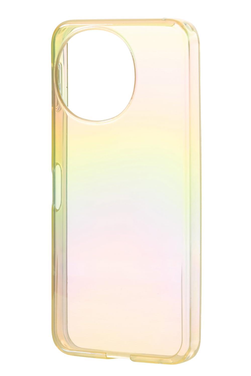 ELECOM AQUOS sense9 Case Soft Clear Aurora Microdot Finish TPU Camera Lens Protection Design Shoulder Strap Sheet Included meliano Yellow PM-S244UCAYL