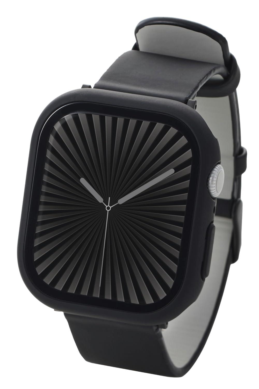 ELECOM Apple Watch Case [46mm] Series 10 Full Cover Case Premium Glass Black AW-24AFCGBK