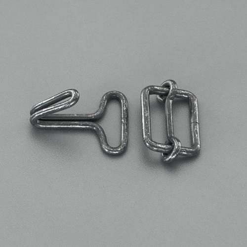 30mm Flat Rubber Rope Hardware Set [10 sets / Black]