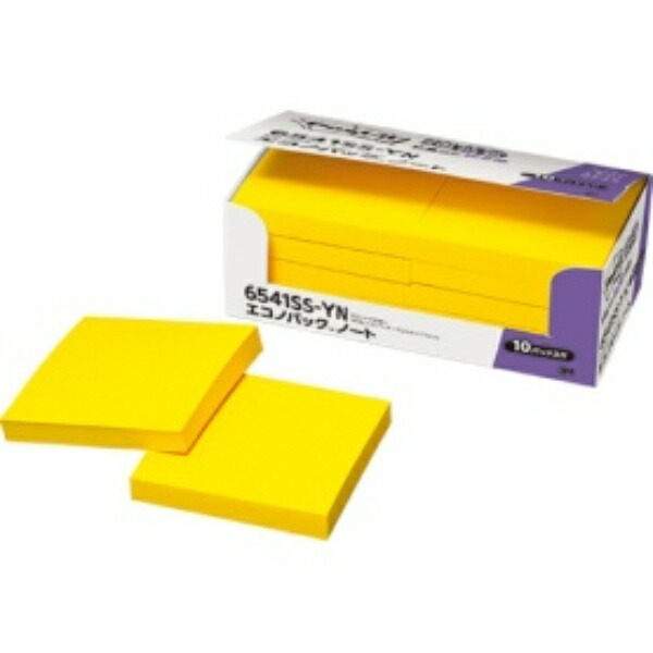 Post-it® Notes Strong Adhesive Yellow 75×75mm 90 Sheets × 10 Pads 6541SS-Y