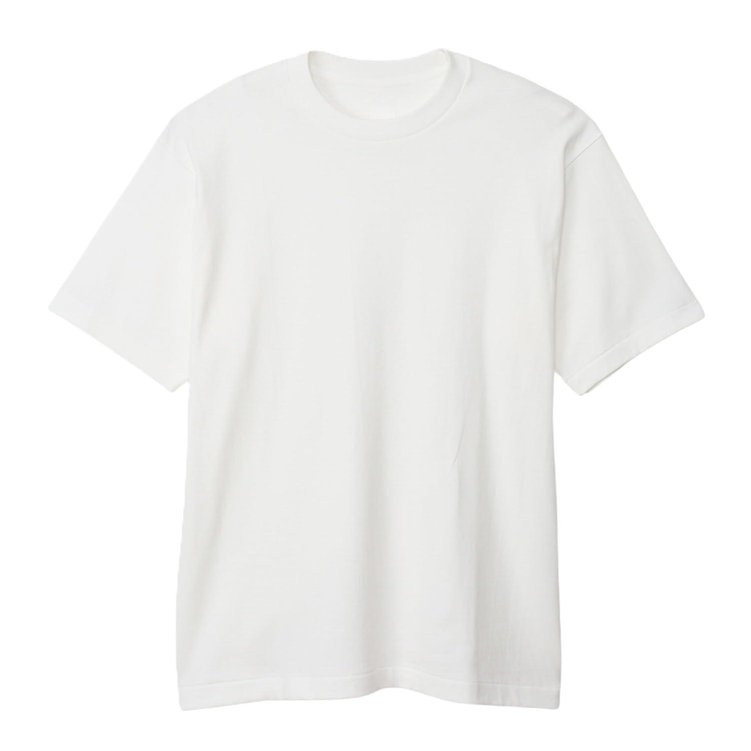 [Hanes] T-Shirt Short Sleeve White 100% Cotton Tubular Construction Tagless T-Shirt White Crew Neck T-Shirt Underwear Men's HM1-X201 White XL