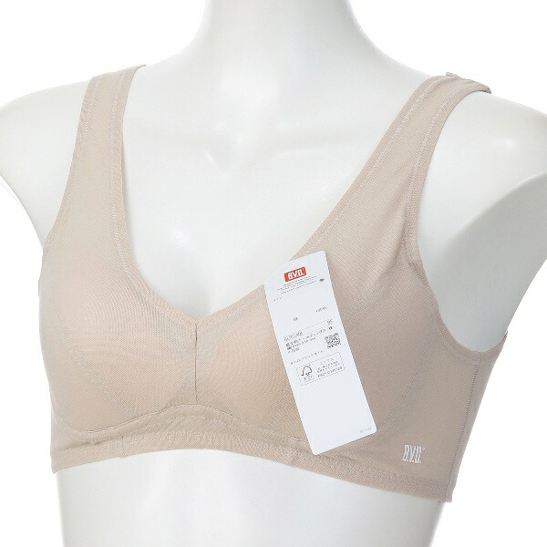 [BVD] Bra 100% Cotton Lightweight Breathable Half-Top Bra Quick-Dry Kanoko Natural Material Anti-Sweat Ladies Beige LL