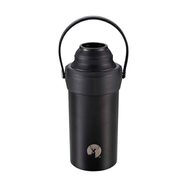 CAPTAIN STAG PET BOTTLE HOLDER PET BOTTLE COOLER HD Stainless Steel PET Bottle Holder Vacuum Insulated Heat Retention/Cold Retention 500ml/600ml Compatible Handle Included Black UE-3542