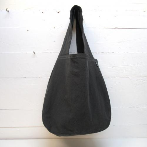 Made in India 100% Cotton Washed Cotton Round Bag L Size Black