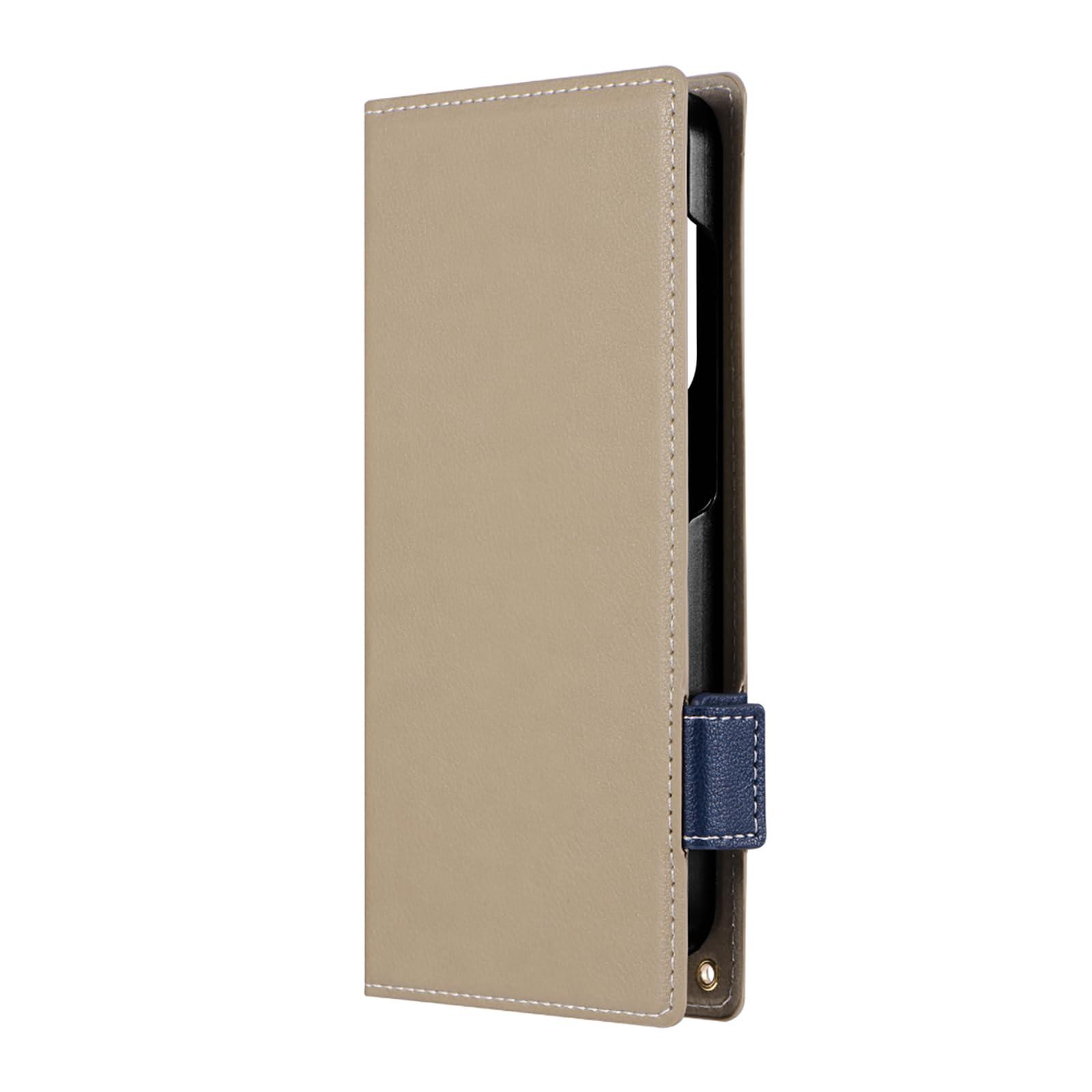 LEPLUS Galaxy S24 Slim & Lightweight PU Leather Wallet Case “Twoal W” Beige LN-24SG1BLP2BG