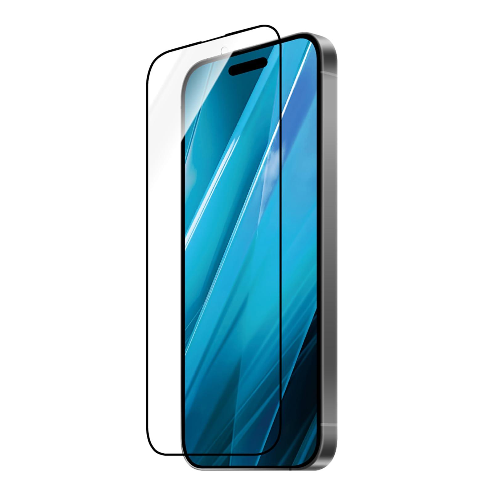 LEPLUS iPhone 16 Compatible Glass Film “GLASS PREMIUM FILM” Full Coverage Soft Frame Blue Light Cut LN-IM24FGSB