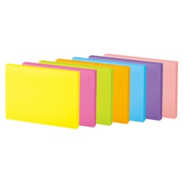KOKUYO Post-it Notes Strong Adhesive K2 75mm x 100mm Neon Colors 90 Sheets x 10 Packs 7 Colors K2-ME-KN75100X10