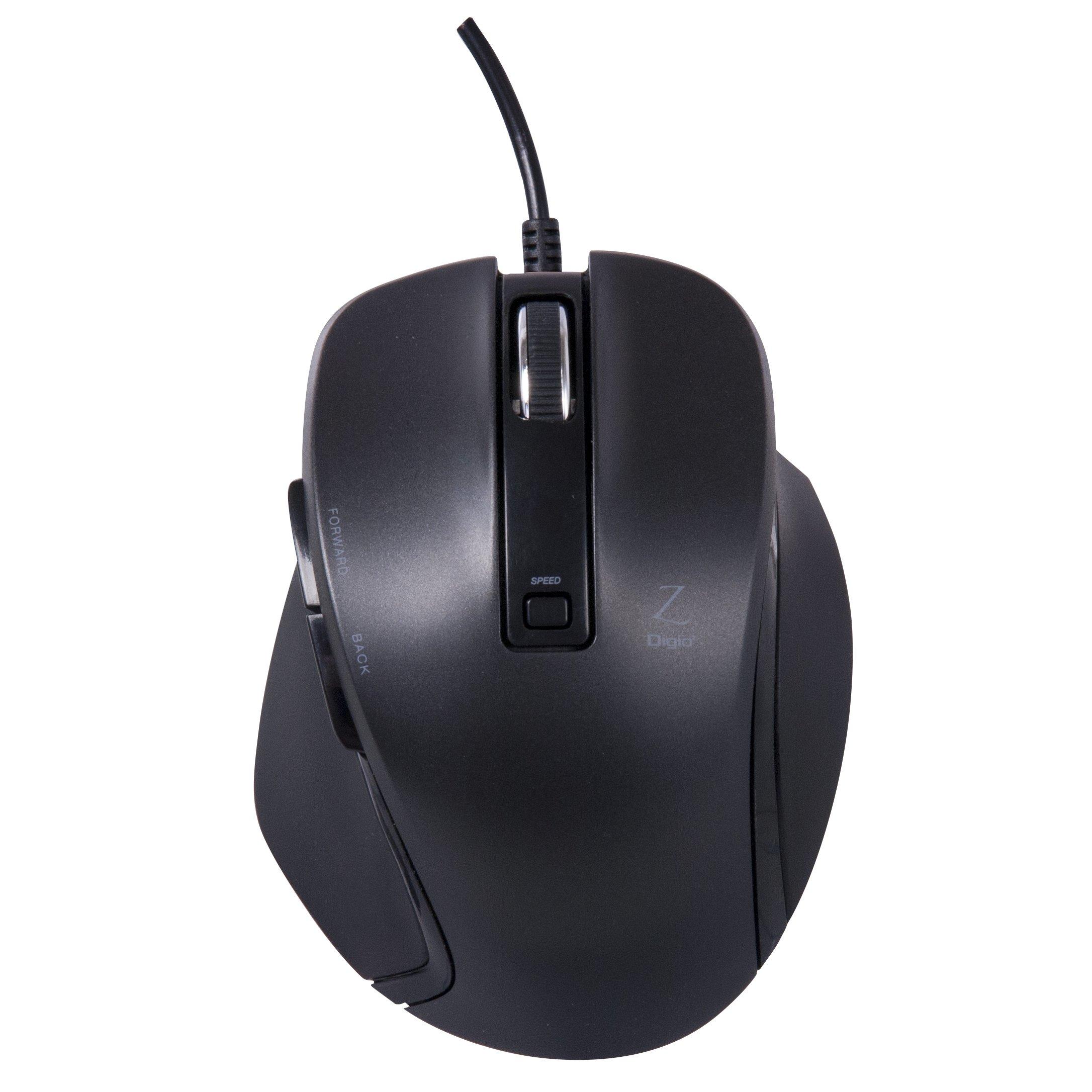 Digio2 Z Ultimate Design Wired Mouse 5-Button Blue LED Small Size Black 47505