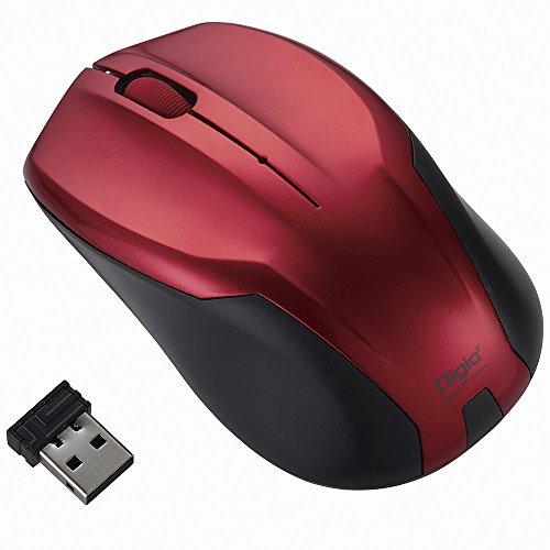 Digio2 Mouse Wireless Silent 3-Button BlueLED Red 48310