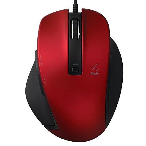 Digio2 Z Ultimate Design Wired Mouse 5-Button Blue LED Medium Size Red 48348