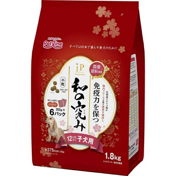 JP Style: The Ultimate in Japanese Flavor Dog Food Small Bites For Puppies Up to 12 Months 1.8kg (300g × 6)
