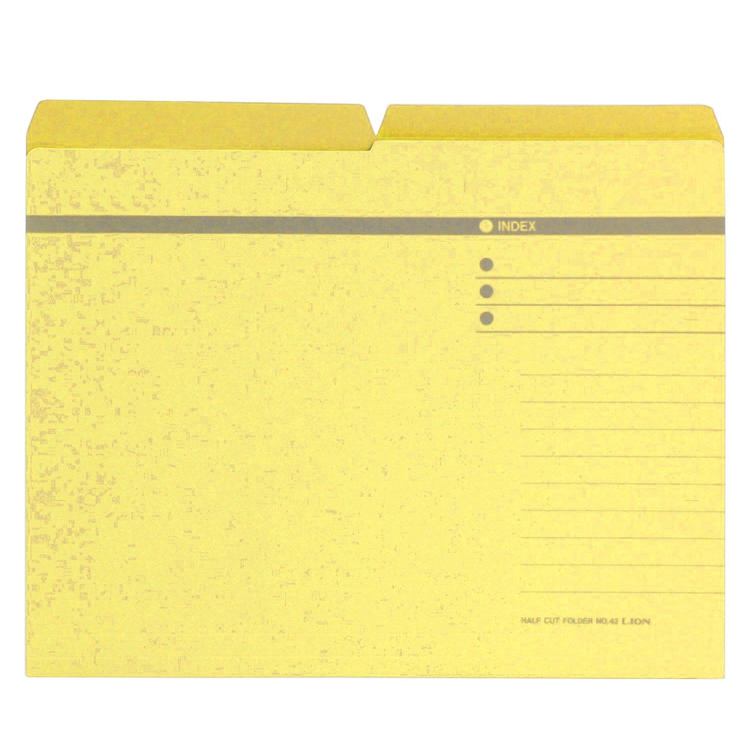 Lion Office Supplies Half-Cut Folder 20-Pack A4 No.42-20P-Y Yellow