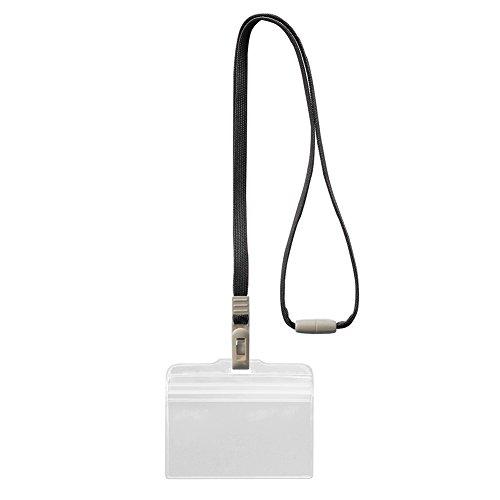 Lion Office Supplies Name Tag Holder, 10-Pack, Hanging Clip Style, Soft, N77CR-10P-BK, Black