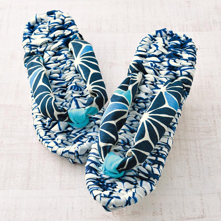 Takagi Textile Panami Cloth Zori Kit Healthy Cloth Zori Made with Yukata Fabric YW-53 Mix Color Approx. 22~24cm