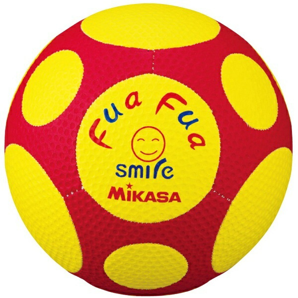 MIKASA Junior Soccer Ball Size 4 Fafa Smile Soccer (Elementary School Use) Yellow/Red Stitched Ball FFF4-YR
