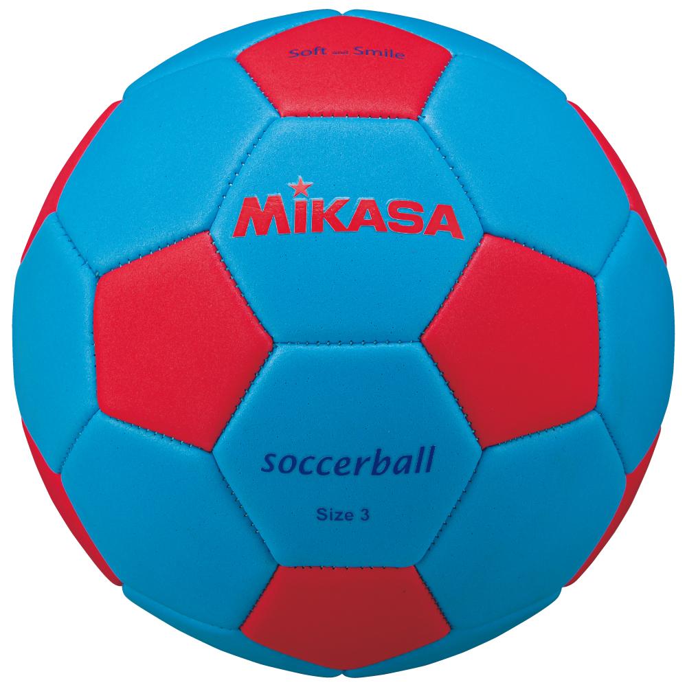 MIKASA Smile Soccer Ball Size 3 (for Elementary School Students and Young Children) Machine-Stitched Blue/Red STPEF3-SBLR Recommended Inflation Pressure 0.20~0.30 kgf/cm²