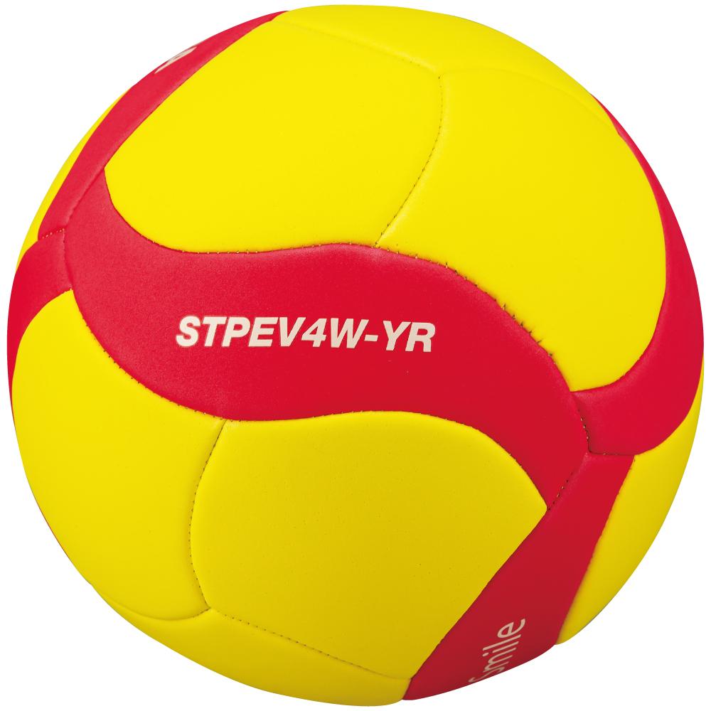 MIKASA Smile Volleyball Size 4 (for Elementary and Junior High School Students) Machine-Stitched Yellow/Red STPEV4W-YR Recommended Inflation Pressure 0.20~0.30 kgf/cm²