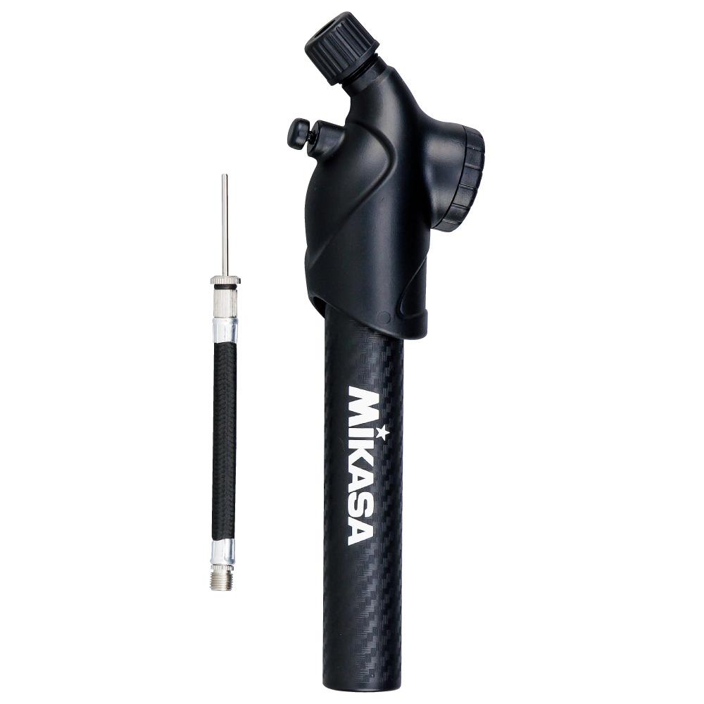 MIKASA Ball Pump with Air Gauge and Pressure Gauge, Double-Action Hand Pump, Black AP-AG