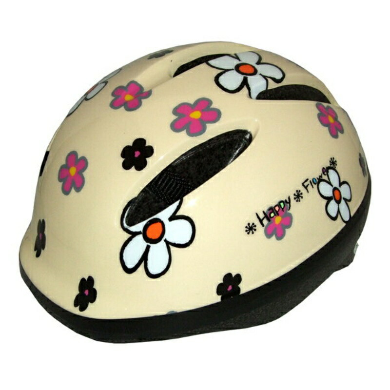 ISHINO SHOKAI Bicycle Helmet for Children and Toddlers CH-01G SG Standard For ages 1 to under 6 years (approx. 48–52 cm) FLOWER/IVORY