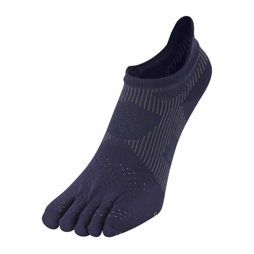 Phiten Sock King Racer 5-Toe Socks Running/Marathon Socks Men's Women's Violet/Gray 25cm~27cm Made in Japan Foot Arch Support Ankle Arch Support Ultra-Thin & Lightweight Slip-Resistant Mesh Design Track & Field Marathon Running