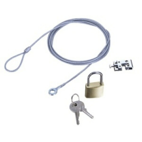 ELECOM Security Cable (1.7m/Diameter 2.2mm) Padlock ESL-3