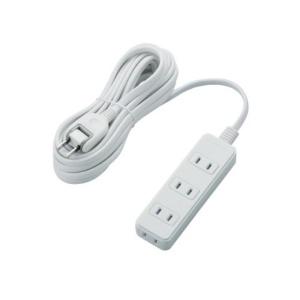 ELECOM Power Strip with Dust-Proof Shutters, 180° Swing Plugs for Easy Wiring, 4 Outlets, 5m, White T-ST02-22450WH