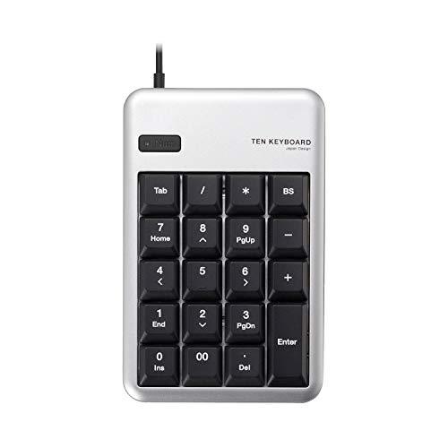 ELECOM Wired Membrane Numeric Keypad, M Size with USB Port, 10 Million Keystroke Durability, Silver TK-TCM012SV