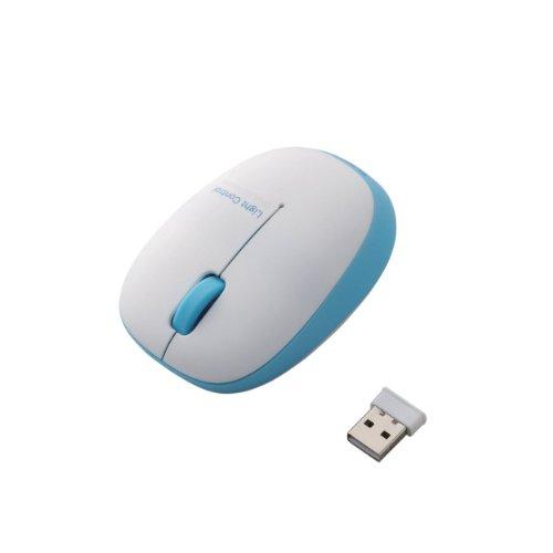 ELECOM Wireless Mouse (with Receiver) Small Size Compact 3-Button BlueLED Ultra-Lightweight Compact 50g Blue M-BL20DBBU