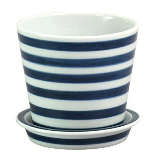 Hasami Ware “essence” es Table Pot (Plant Pot) Border Pattern 13682