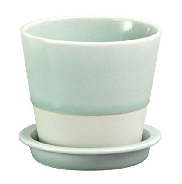 Saikaitoki Hasami Ware “essence” Table Pot (Plant Pot) Celadon Glaze Color 13684