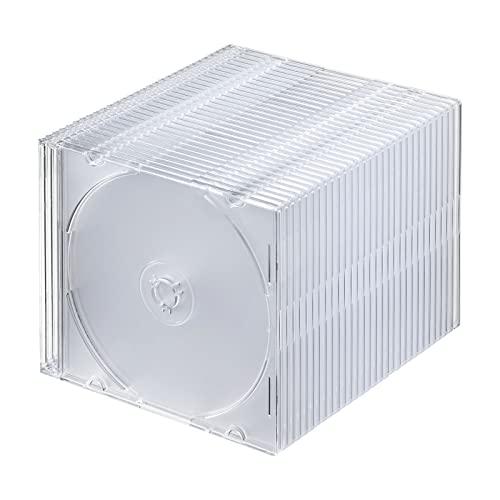 Sanwa Supply Blu-ray/DVD/CD Case (Slim Type, 30-Piece Set, Clear) FCD-PU30CLN