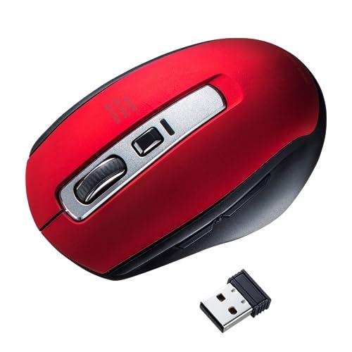 Sanwa Supply Silent Wireless Blue LED Mouse (Red) MA-WBL161R