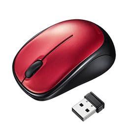 Sanwa Supply Silent Wireless Blue LED Mouse (Red) MA-WBS311R