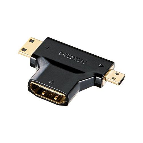 Sanwa Supply HDMI Conversion Adapter Mini & Micro HDMI (HDMI Type C Male/D Male) AD-HD11MMC Black