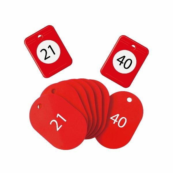 Open Industry Cloak Ticket Parent-Child Tag Numbered Tag Set 21-40 Red BF-151-RD