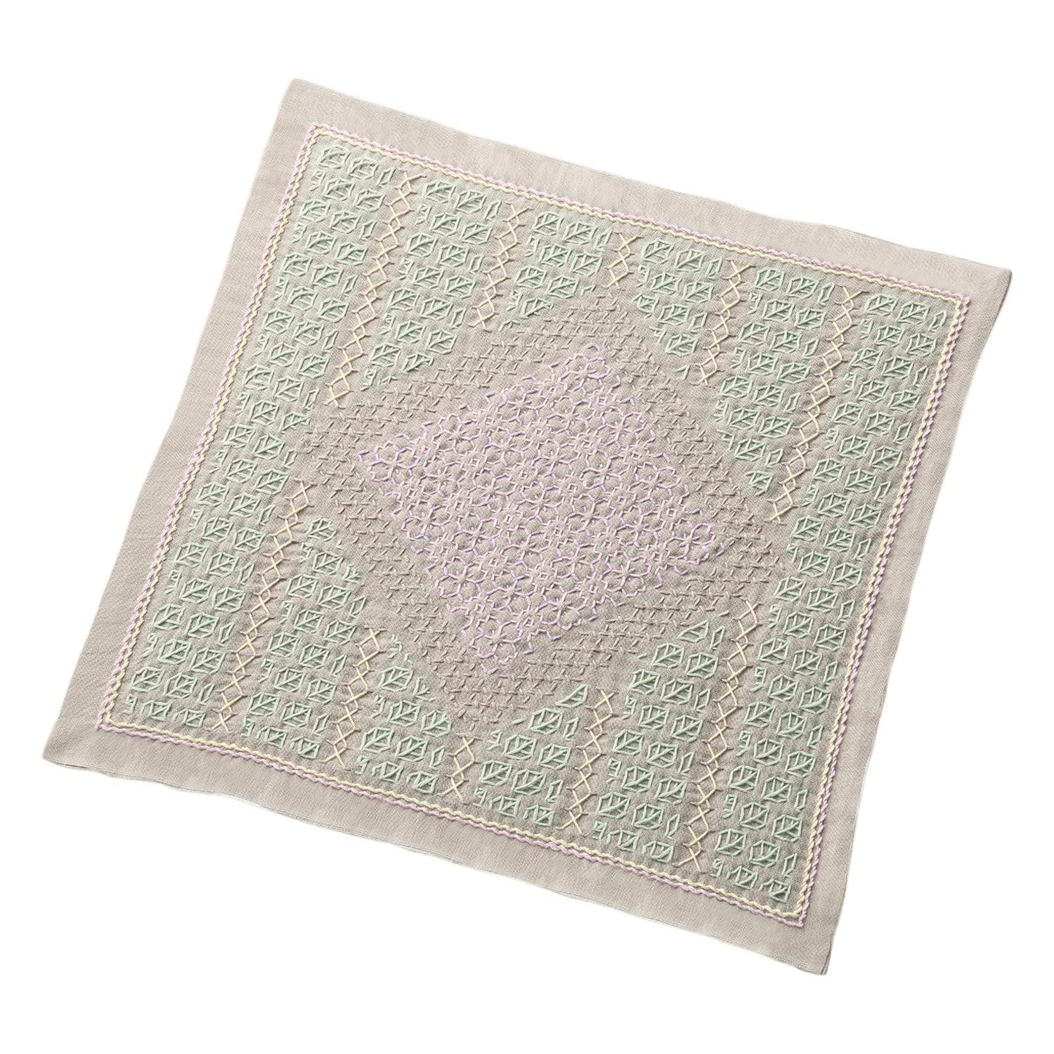 Olimpas Silk Sashiko Kit Sashiko Flower Dishcloth Kit “La bouquetiere” Sakura (Cherry Blossom) SK-433
