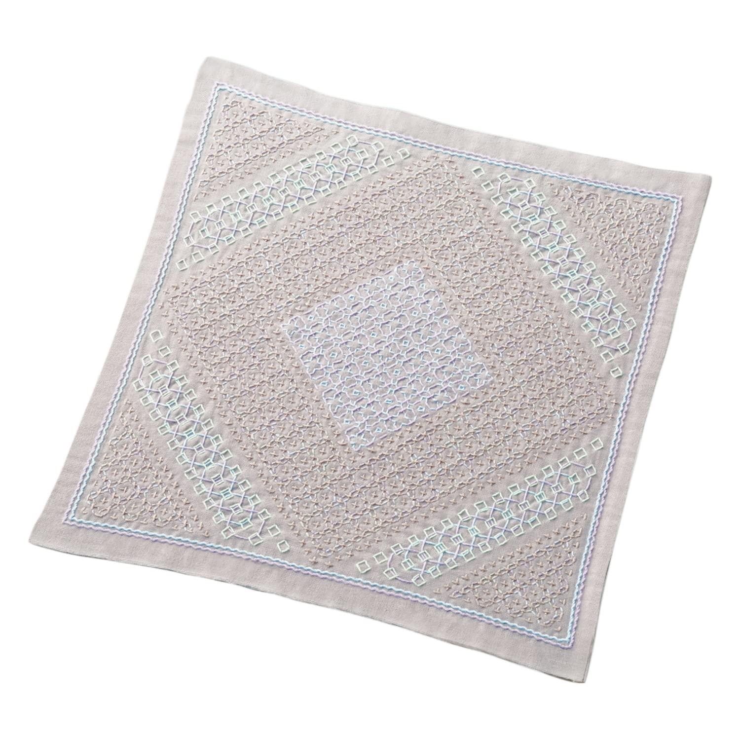 Olimpas Silk Sashiko Kit Sashiko Flower Dishcloth Kit “La bouquetiere” Morning Glory SK-435