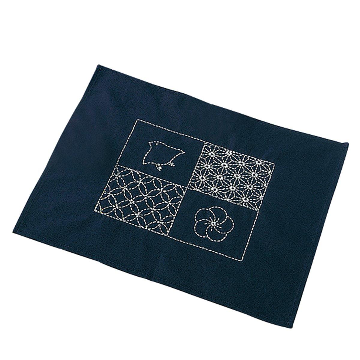 Olimpas Silk Sashiko Kit: Luncheon Mat, Navy Blue 114