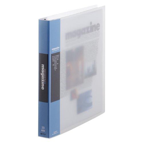 King Jim Clear File Magazine Refillable 20-Pocket A4 Vertical Blue 197W-B